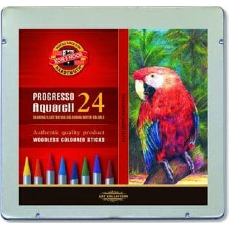 Koh I Noor Kredki akwarelowe bezdrzewne Progresso 24 kolory