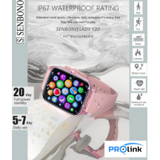 Senbono LADY Y20 SPORTS SMARTWATCH - METAL IP67 CASE Display: 1.7 inch 240 * 280 - SPORT FUNCTIONS AND COMMUNICATORS