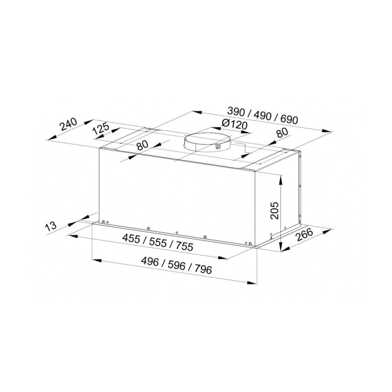 Maan Built-in under-cupboard kitchen hood MAAN Fiugi 2 60 310 m3/h, White