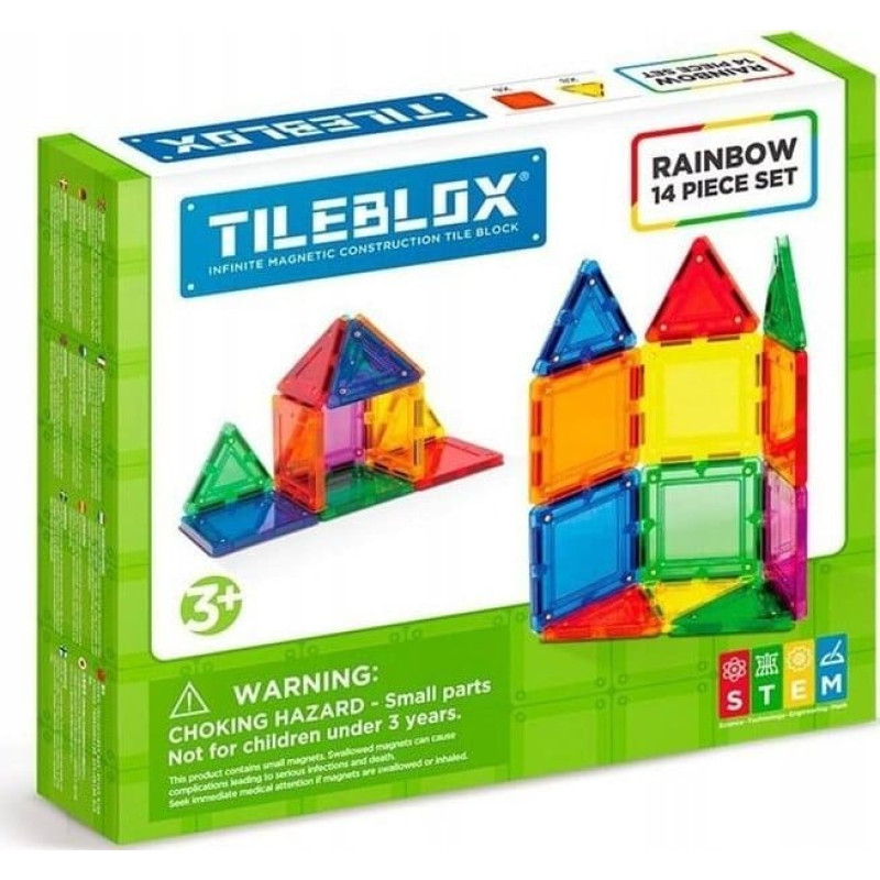 Magformers TILEBLOX ZESTAW TĘCZOWY 14 EL.