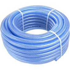 Geko wąż techniczny 19x3mm zbrojony transparentny niebieski 25m (G73709)