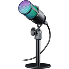Defender Mikrofon przewodowy Defender GLOW GMC 400 ze statywem STREAM strumieniowy RGB USB