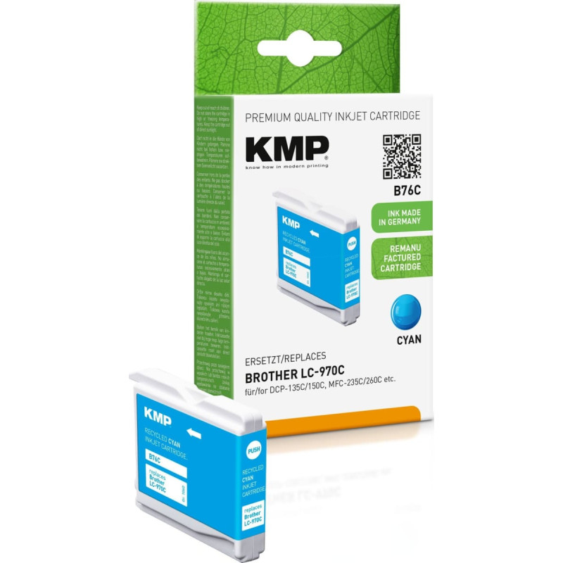 Kmp Printtechnik Ag KMP Patrone Brother LC-970C 300 S. cyan remanufactured