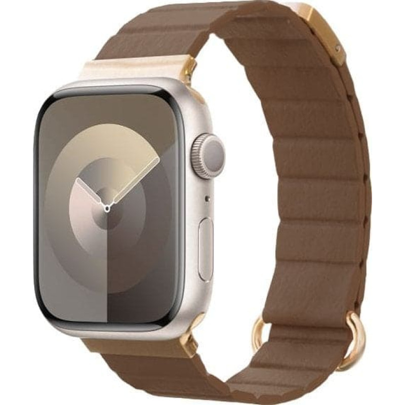 Crong Eclipse - Skórzany pasek magnetyczny Apple Watch 38/40/41/42mm (brązowy)