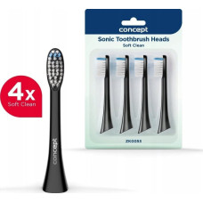 Concept Końcówka Concept ZK0053 Końcówka szczoteczki do zębów PERFECT SMILE ZK500x, Soft Clean, 4 szt, czarny
