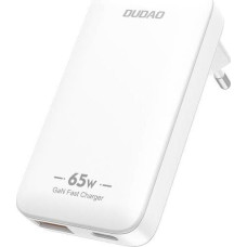 Dudao Ładowarka sieciowa GaN Dudao A65Q 65W USB-A / USB-C PD ultracienka - biała