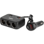 Amio Rozdzielacz gniazda zapalniczki z ładowarką 2x usb-a 1x usb-c qc4.0 12v 24v 120w 80cm amio-04366