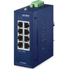 Planet IP30 Compact size 8-Port IGS-800T Nie zarządzany Gigabit Ethernet (10/100/1000) Niebieski