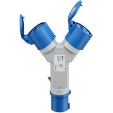 Goobay Adapter CEE, wtyczka CEE do 2x gniazda CEE - Połączenie typu gniazdo kombinowane CEE + 2x gniazdo styku ochronnego