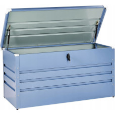 Beliani Skrzynia ogrodowa CEBROSA Metal 132 cm 62 cm Niebieski Lumarko!