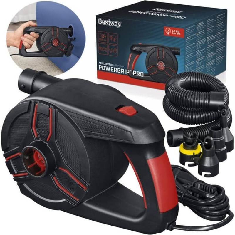 Bestway pompka eklektyczna Powergrip PRO do gniazdka+4adaptery 62247 EDUKAMP