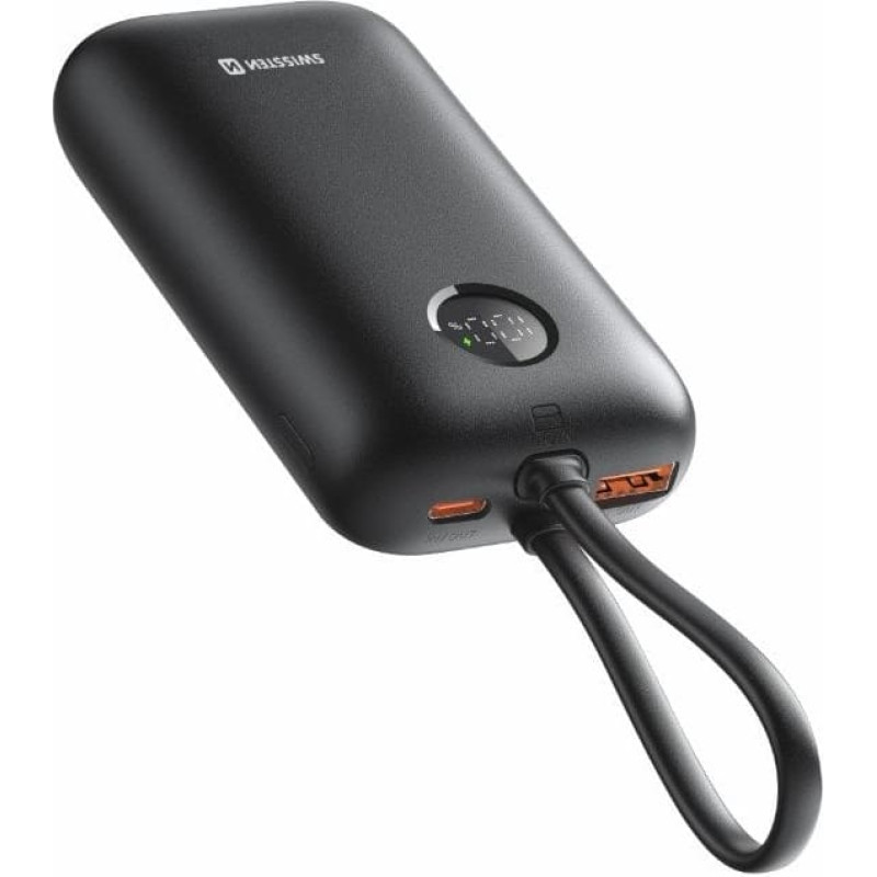 Swissten Voltbox 35W Power Bank 10000 mAh with Built-In Cables USB-C and Lightning