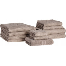 Beliani Komplet 11 ręczników AREORA Bawełna Beżowoszary Lumarko!