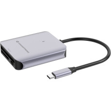 Conceptronic BIAN09G czytnik kart USB 3.2 Gen 2 Type-C Szary