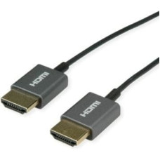 Roline Kabel HDMI 4K (3840 x 2160) Ultra HD + Ethernet, M/M, koncentryczny, ultrasmukły, czarny, 2 m