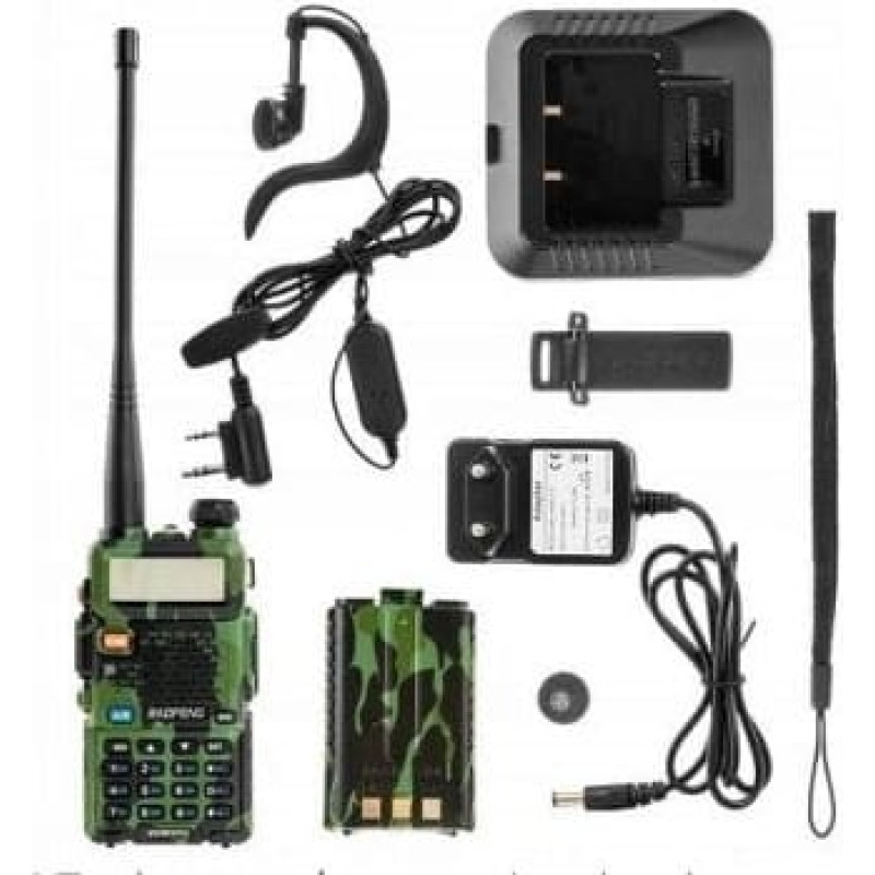Baofeng Krótkofalówka Baofeng UV-5R HTQ Camo, Radiotelefon Walkie Talkie Skaner Kamuflaż