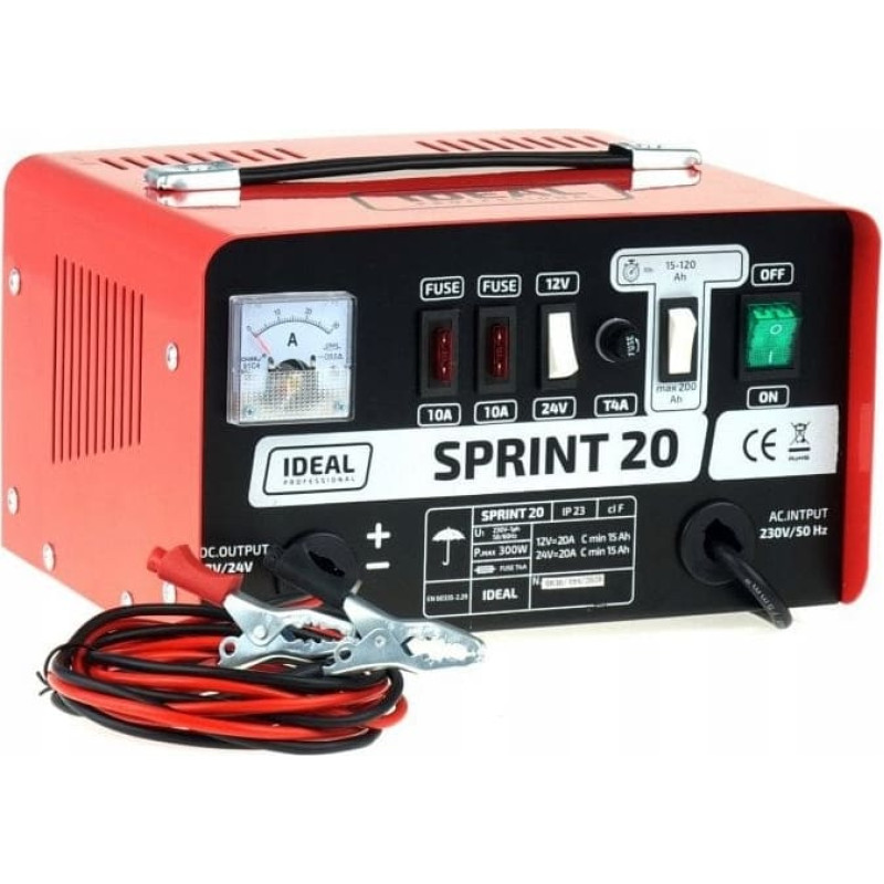 Ideal Prostownik SPRINT 20, napięcie ładowania: 12/24 V IDEAL, prąd ładowania: 20A, napięcie zasilania: 230V, rodzaj akumulatora: Ca/Ca