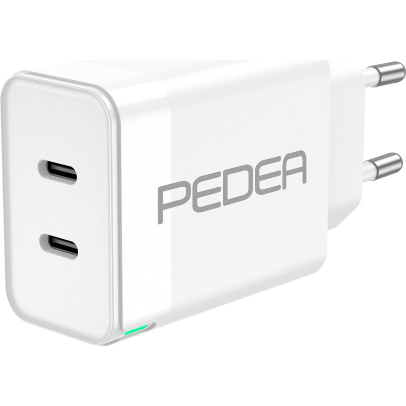 Pedea Schnellladegerät Dual PD 40 Watt USB Typ C/C, weiß