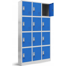 Diablo Spind Fächerschrank Schließfachschrank mit 12 Fächern MARCIN, 900 x 1850 x 400 mm, grau-blau