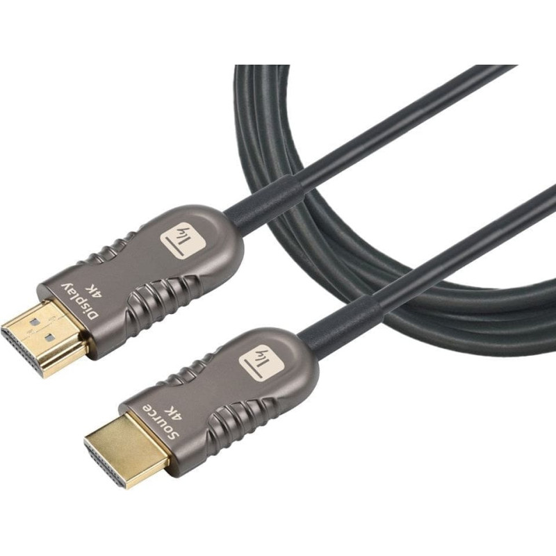 Manhattan TECHLY HDMI 4K 60Hz AOC LWL Kabel 2xHDMI Stecker 19polig Laenge 70m Hohe Bestaendigkeit bei EMI und RFI