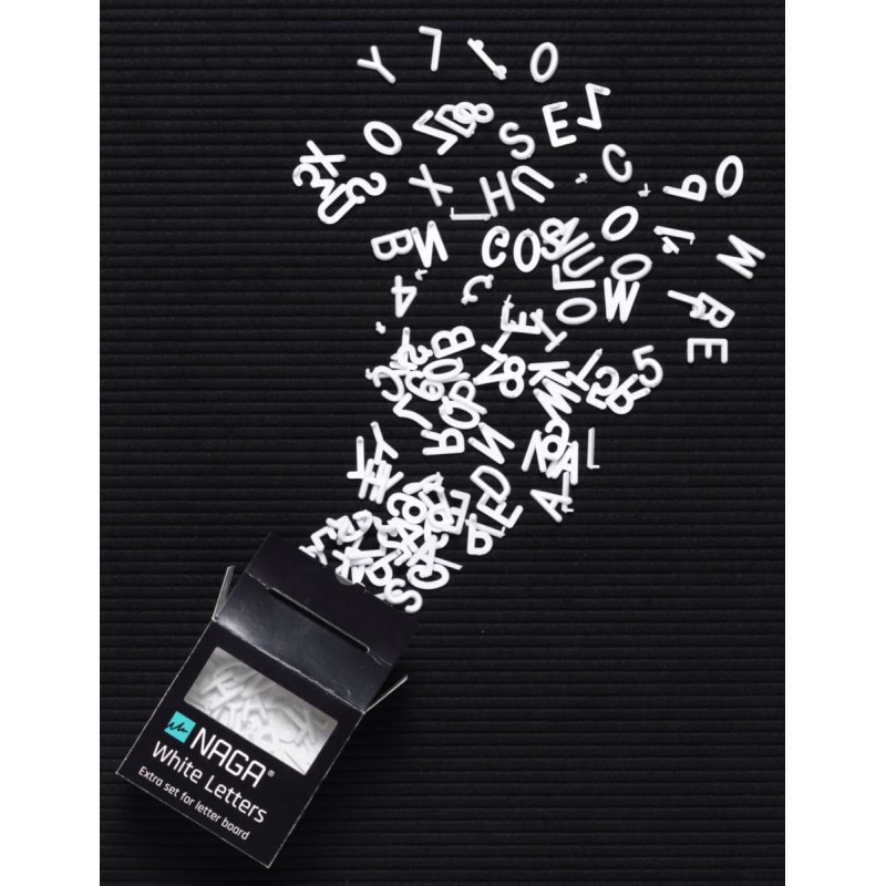 Naga Extra set white letters for Letter board - (161 pce pr. )