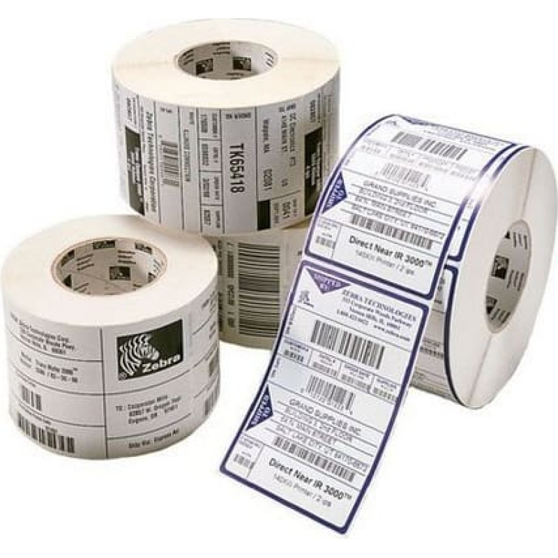 Zebra Label, Paper, 89x32mm; Thermal Transfer, Z-PERFORM 1000T, Uncoated, Permanent Adhesive, 76mm Core