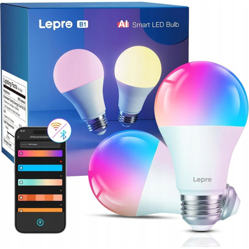 Teckin Lepro B1 AI Smart Bulb E27 - inteligentne żarówki E27 (2szt)