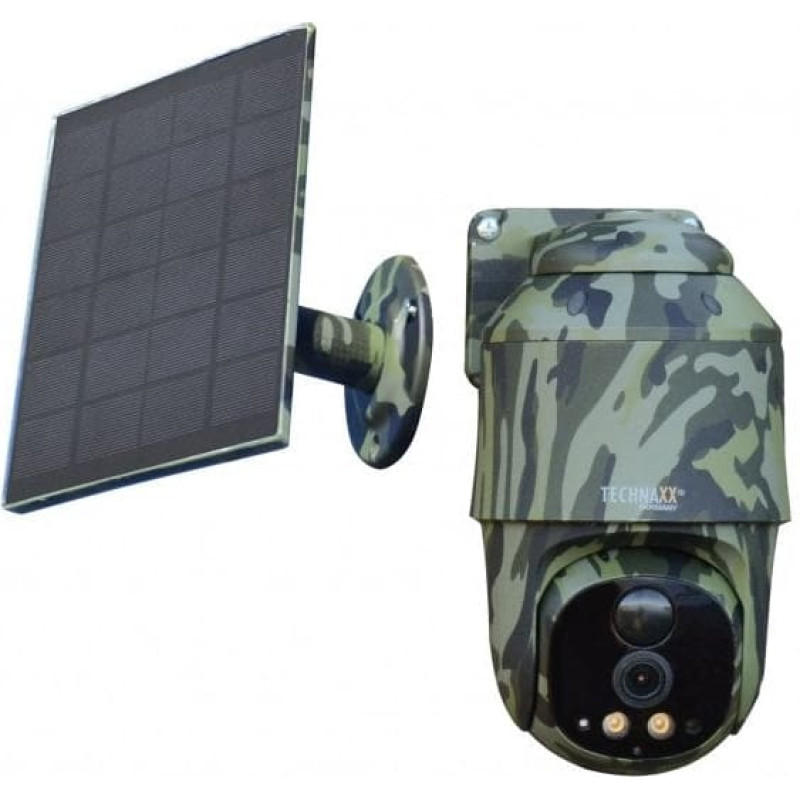 Technaxx 4G PT Dome TX-290 with solar panel, IP security camera, Outdoor, Wired, Wall, Black, Green, Dome