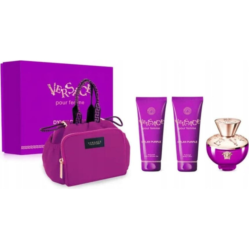 Versace SET VERSACE Dylan Purple Pour Femme EDP spray 100ml + SHOWER GEL 100ml +  BODY LOTION 100ml + kosmetyczka
