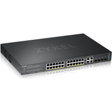 Zyxel GS2220-28HP - Switch - managed - 24 x 10/100/1000 (PoE+) + 4 x Kombi-Gigabit-SFP - an Rack montierbar - PoE+ (375 W)