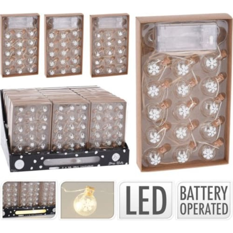 Noname ŁAŃCUCH LED 15LED PŁATKI ŚNIEGU 3 wzory