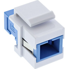 Inline InLine Keystone Światłowodowy Adapter Snap-in biały, simplex SC/SC, SM, niebieski, ceramiczna tuleja
