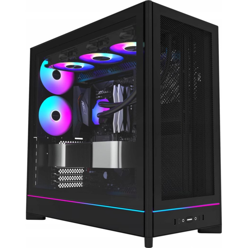 Montech HS01 PRO PC-Gehäuse, Midi-Tower, ATX, aRGB, Tempered Glass - schwarz