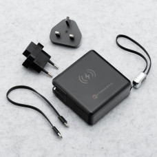 Forcell Wielofunkcyjna ładowarka Forcell F-Energy 6w1 USB A + USB C PD 45W + power bank 15000 mAh + ładowanie bezprzewodowe 15W czarna