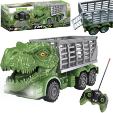 Pronice CIĘŻARÓWKA DINOZAUR ZDALNIE STEROWANY PILOTEM OTWIERANA KLAPA PILOT LED RC