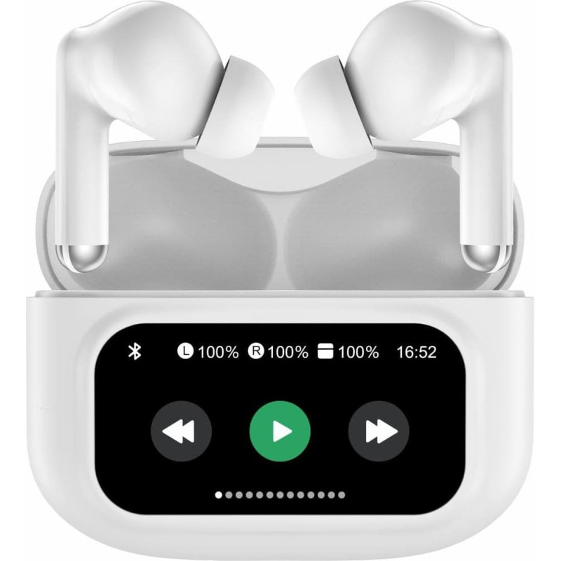 Denver TWD-305 TW BT Earbuds/Ladecase m. Touchscreen weiß