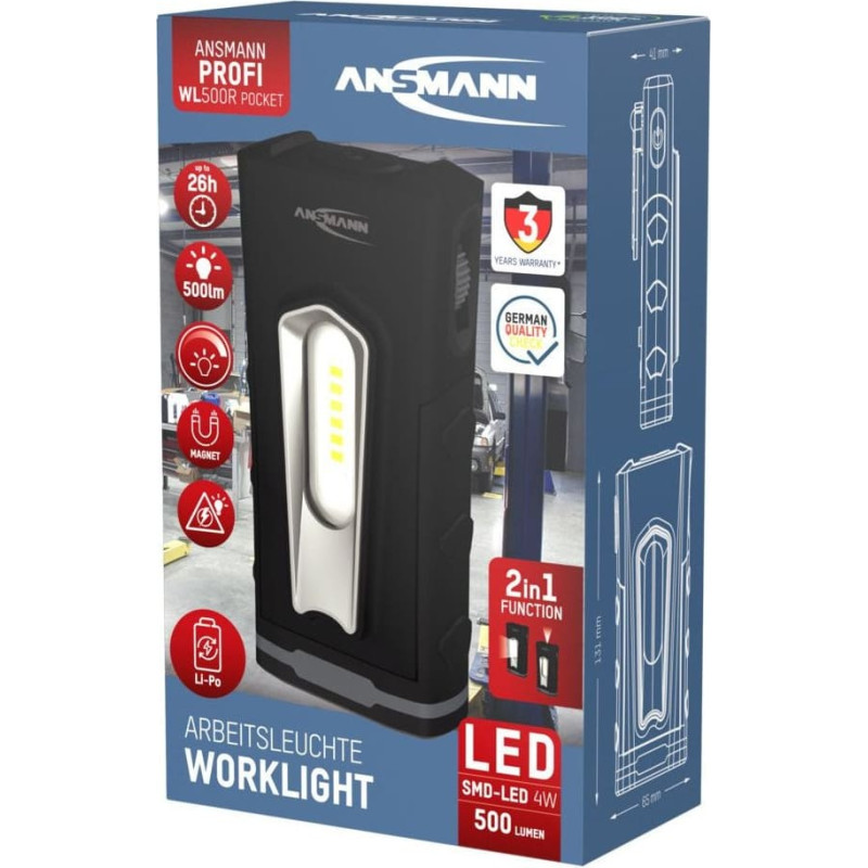 Ansmann Latarka kieszonkowa Ansmann 990-00123 LED, ładowalna, monochrome, 500 lm