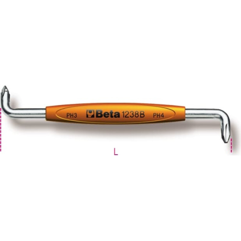 Beta Tools Wkrętak kątowy dwustronny Philips Ph1-2 125mm (012380201)