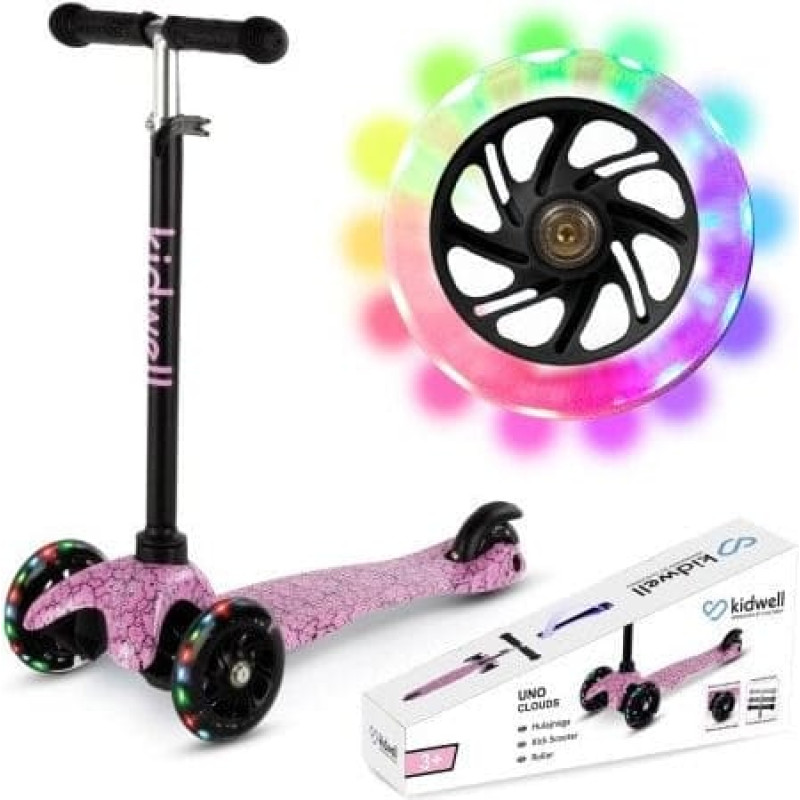 Kidwell Hulajnoga balansowa trójkołowa Uno chmurki świecące kółka