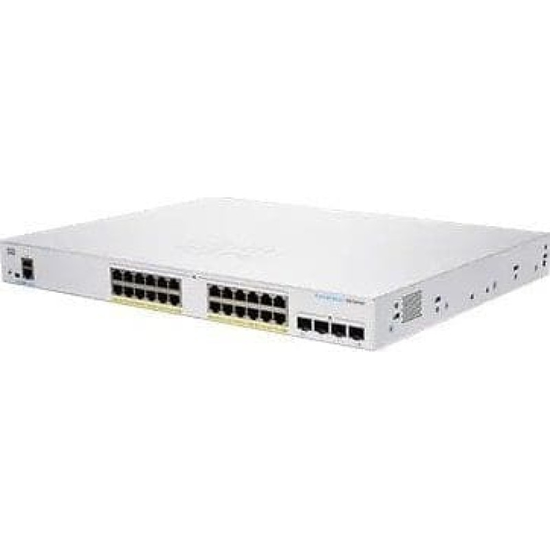 Cisco switch CBS350-24P-4X, 24xGbE RJ45, 4x10GbE SFP+, fanless, PoE+, 195W (CBS35024P4XEURF)