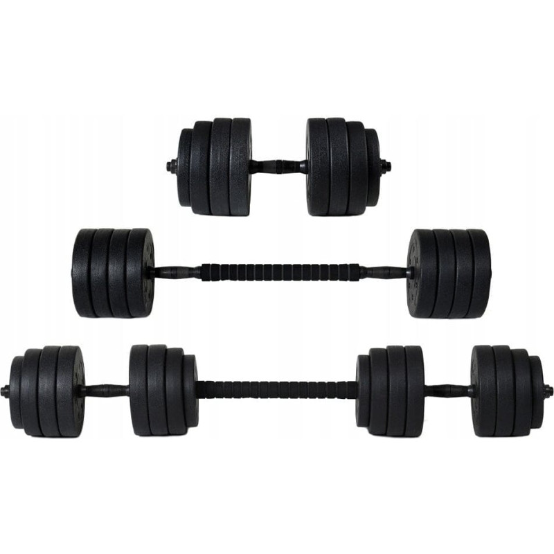 Funfit Hantle Bitumiczne 40 kg Zestaw 4w1 + uchwyty