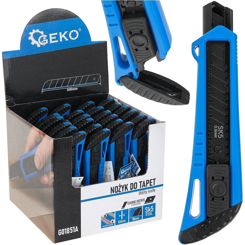 Geko Nożyk do tapet 100x18x0.5mm typ nr. 2 – kartonik wystawowy
