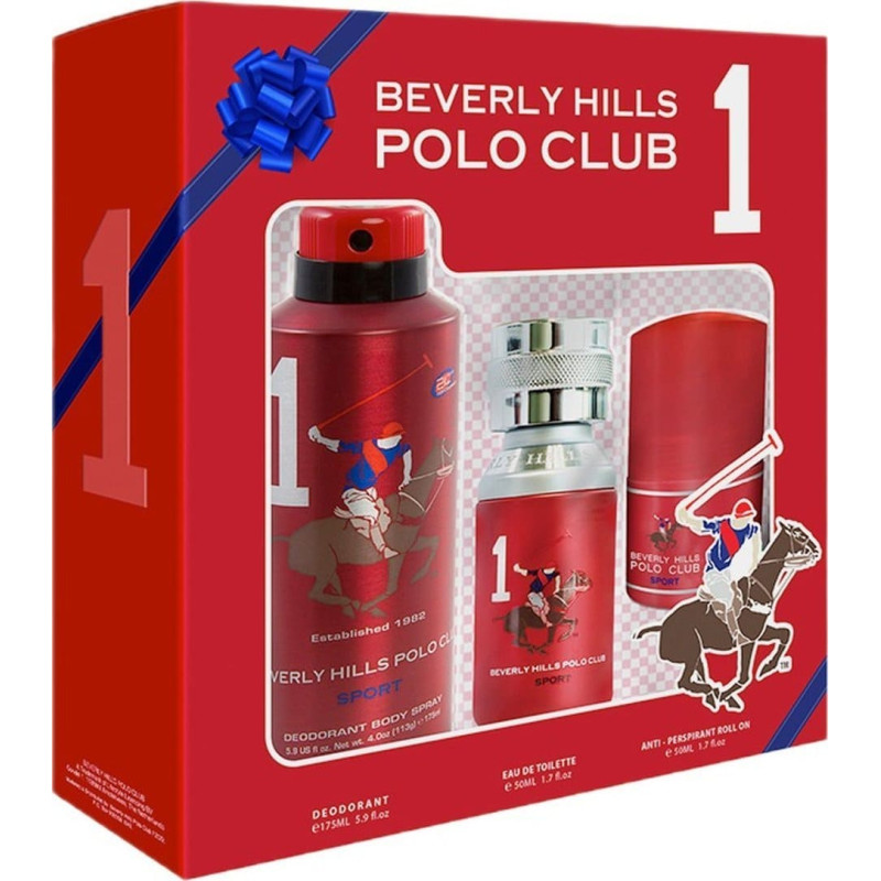 Beverly Hills Polo Club Men Sport One Zestaw woda toaletowa spray 50ml + dezodorant spray 175ml + antyperspirant w kulce 50ml
