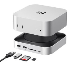 Ugreen Stacja dokująca 11w1 UGREEN CM841 USB-C / 3xUSB-A 3.2, 2xUSB-C 3.2, 2xUSB-A 3.0, NVMe, SD/TF (szara)