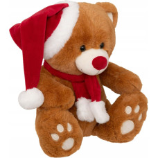 Atmosphera Maskotka miś z czapką Świętego Mikołaja, 34 cm