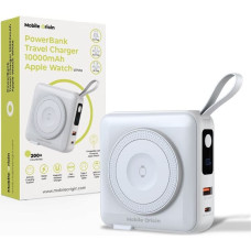 Mobile Origin Powerbank & Travel Charger, Lightning/USB-C Cable, MagSafe/AW/iPhone Compatible, white