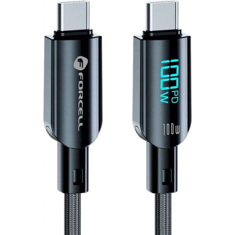 Forcell Kabel USB C do USB C Forcell F-Energy QC4.0 PD 5A 100W Digital 1,2 m C277 czarny