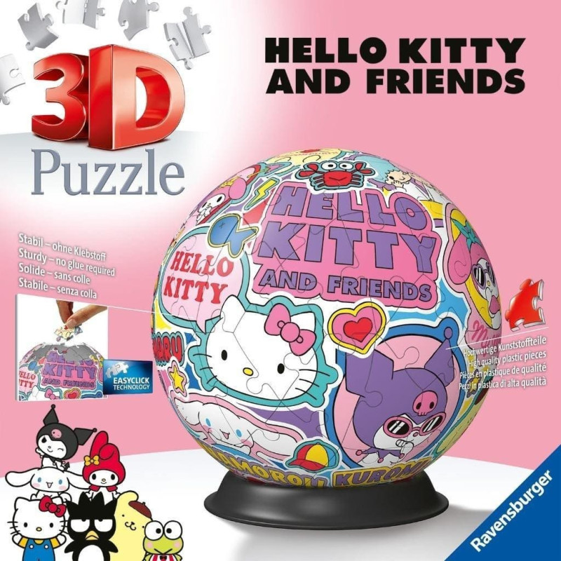 Ravensburger Puzzle 3D Kula 72 elementy Hello Kitty