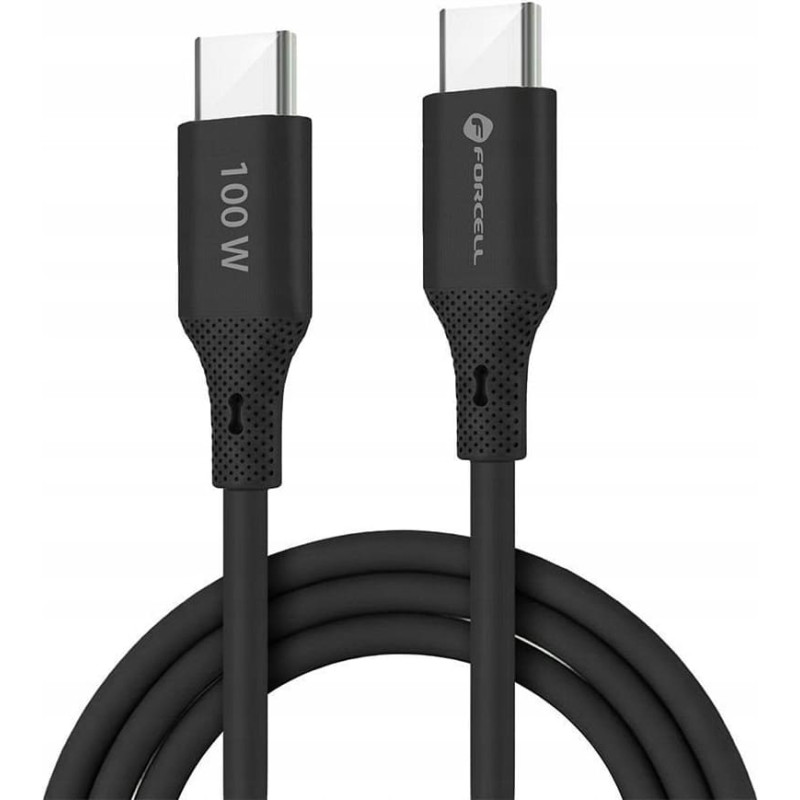 Forcell Kabel USB C do USB C Forcell F-Energy QC4.0 PD 5A 100W Silicone 1 m C347 czarny