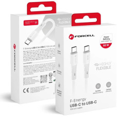 Forcell Kabel USB C do USB C Forcell F-Energy QC4.0 PD 3A 60W Silicone 1 m C344 biały